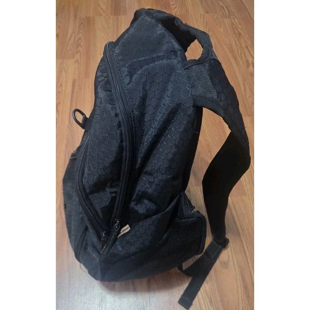 Under Armour Black Hexagon Honeycomb Backpack Sport Gym School Bag